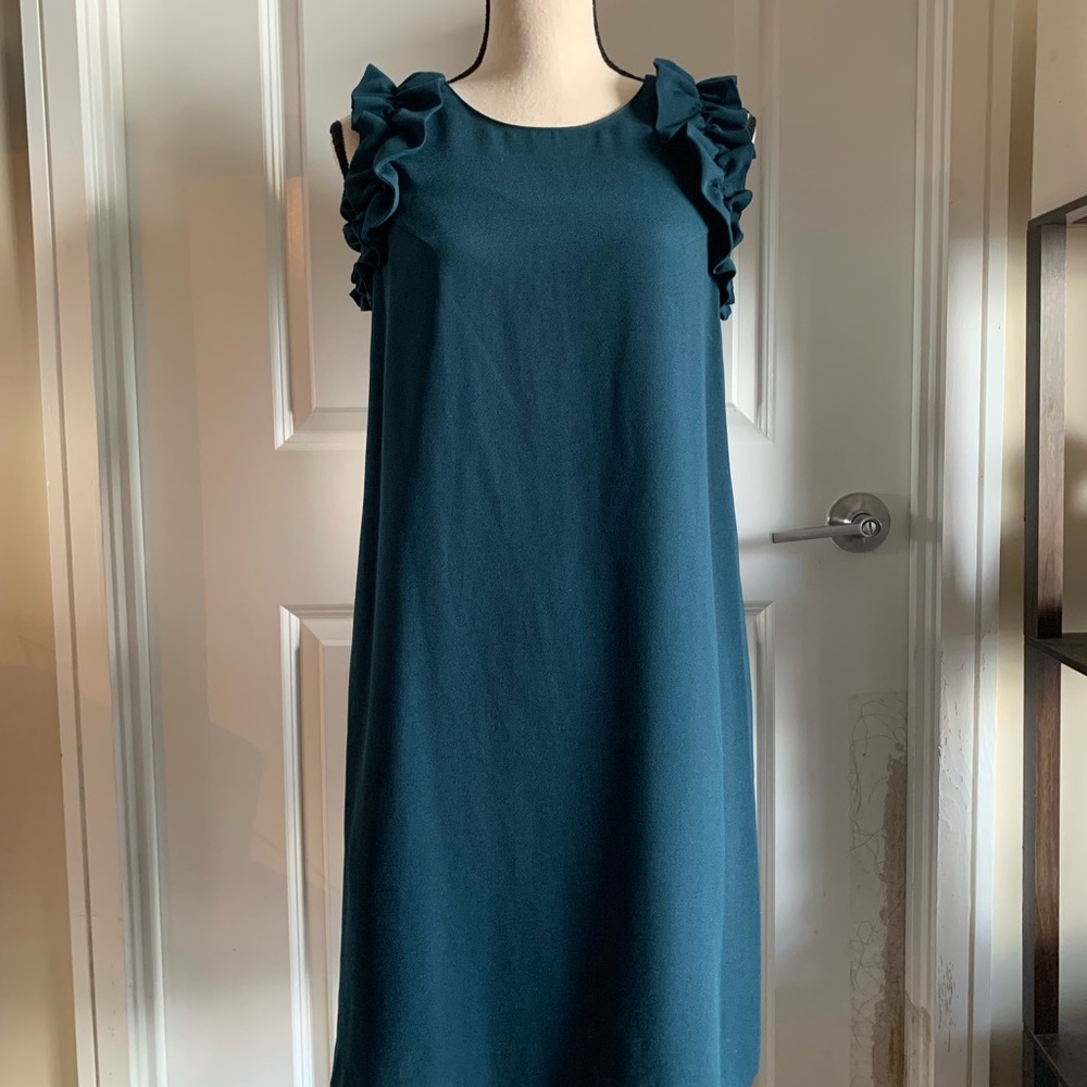 Ag Adriano Goldschmied Teal Sheath Mini Dress